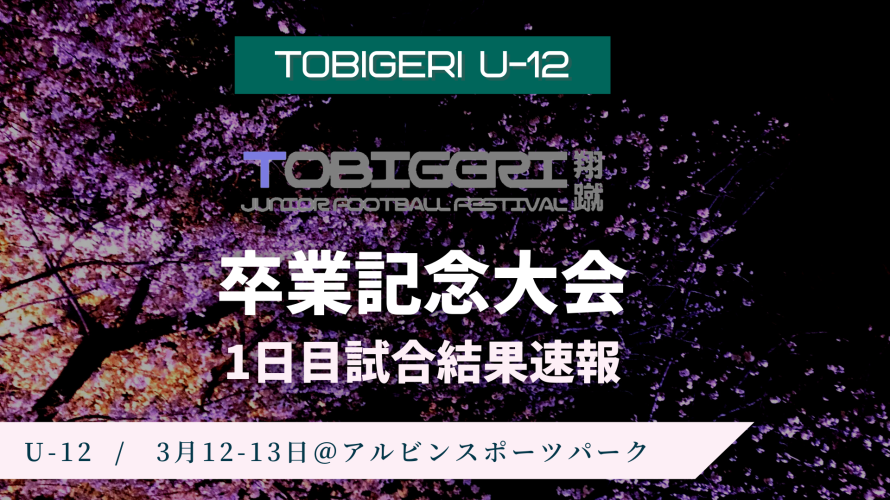 【1日目試合結果速報】3/12 TOBIGERI U-12卒業記念大会 📣